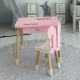 Стол прямоугольный с ящиком для вещей 46х60х45 и стул бабочка 26.5х26х25, столик и стульчик в детскую, розовый с белым
