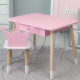 Стол прямоугольный с ящиком 46х60х45 и стул корона 26.5х26х25, столик и стульчик в детскую, розовый с белым