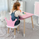 Стол прямоугольный с ящиком 46х60х45 и стул корона 26.5х26х25, столик и стульчик в детскую, розовый с белым