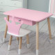 Стол прямоугольный с ящиком 46х60х45 и стул корона 26.5х26х25, столик и стульчик в детскую, розовый с белым
