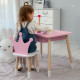 Стол прямоугольный с ящиком 46х60х45 и стул корона 26.5х26х25, столик и стульчик в детскую, розовый с белым