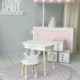 Новинка! Детский белый столик тучка с нишей и стульчик корона белая 85295