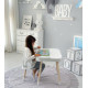Новинка! Детский белый столик тучка с нишей и стульчик корона белая 85295