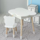 Столик облачко с нишей для вещей 54х68х50 и стульчик спинка в форме медведженка 26.5х26х25, стол и стул в детскую комнату, белый