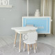Столик облачко с нишей для вещей 54х68х50 и стульчик спинка в форме медведженка 26.5х26х25, стол и стул в детскую комнату, белый