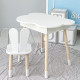Столик облачко с поднимающаяся нишей 54х68х50 и стульчик ушки зайчика 26.5х26х25, стол и стул в детскую, белый