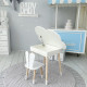 Столик облачко с поднимающаяся нишей 54х68х50 и стульчик ушки зайчика 26.5х26х25, стол и стул в детскую, белый