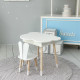 Столик облачко с поднимающаяся нишей 54х68х50 и стульчик ушки зайчика 26.5х26х25, стол и стул в детскую, белый