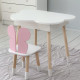 Столик облачка с нишей 54х68х50 и стульчик бабочка 26.5х26х25, стол и стул в детскую, белый с розовым