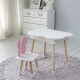 Столик облачка с нишей 54х68х50 и стульчик бабочка 26.5х26х25, стол и стул в детскую, белый с розовым
