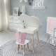 Столик облачка с нишей 54х68х50 и стульчик бабочка 26.5х26х25, стол и стул в детскую, белый с розовым