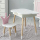 Столик облачко с удобной нишей 54х68х50 и стульчик корона 26.5х26х25, стол и стул в детскую, белый с розовым