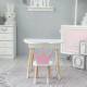 Столик облачко с удобной нишей 54х68х50 и стульчик корона 26.5х26х25, стол и стул в детскую, белый с розовым