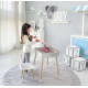Столик облачко с откидной нишей 54х68х50 и стульчик корона 26.5х26х25, стол и стул в детский, белый