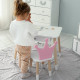Детский столик белый и стульчик корона бело- розовый. Столик с ящиком для карандашей и разукрашек 56787