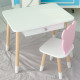 Стол прямоугольный с ящиком 46х60х45 и стул мордочка медвежонка 26.5х26х25, столик и стульчик для детской комнаты, белый с розовым