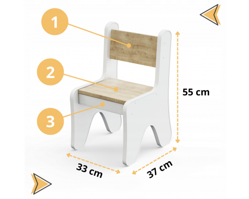 Столик и стульчик для ребенка 70×45×51, детский игральный стол и стул, белый с розовым