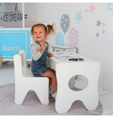 Комплект детской мебели столик и стульчик  70×45×51, стол и стул в детскую, белый
