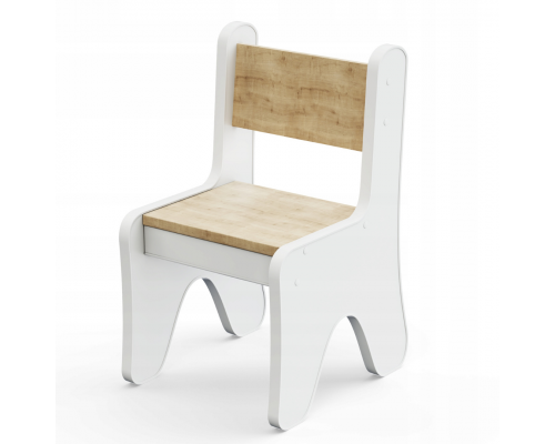 Стульчик в детскую комнату 55×37×33 детский удобный стул для игр, белый с деревом