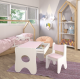 Удобный столик в детскую комнату 70×45×51, детский игральный стол с ящиком, белый с розовым