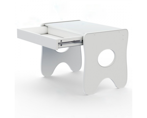 Удобный столик в детскую комнату 70×45×51, детский игральный стол с ящиком, белый