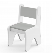 Стульчик в детскую комнату 55×37×33 детский удобный стул для игр, белый с серым