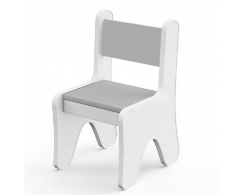 Стульчик в детскую комнату 55×37×33 детский удобный стул для игр, белый с серым