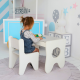 Стульчик в детскую комнату 55×37×33 детский удобный стул для игр, белый с серым