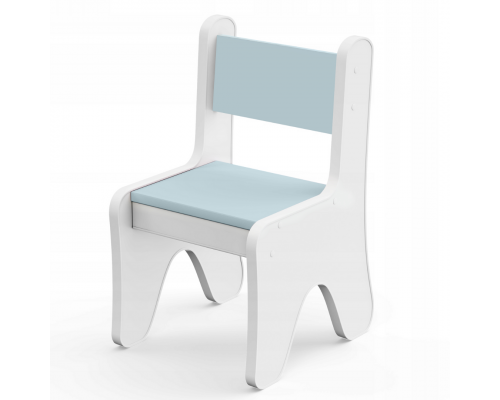 Стульчик в детскую комнату 55×37×33 детский удобный стул для игр, белый с голубым