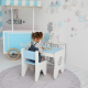 Стульчик в детскую комнату 55×37×33 детский удобный стул для игр, белый с голубым