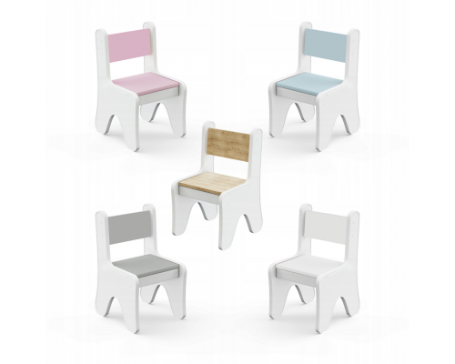 Стульчик в детскую комнату 55×37×33 детский удобный стул для игр, белый с голубым