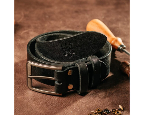 Чоловічий ремінь Florida чорний тризуб