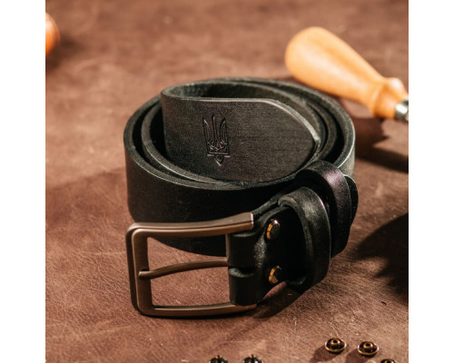 Чоловічий ремінь Florida чорний тризуб