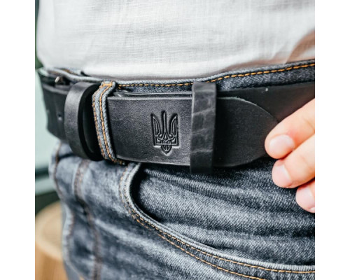 Чоловічий ремінь Florida чорний тризуб