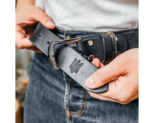 Чоловічий ремінь Florida чорний тризуб