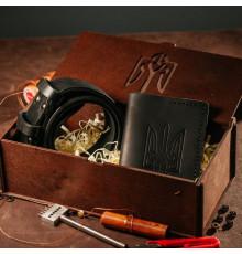 Подарунковий чоловічий набір з ременя Florida та обкладинки на паспорт