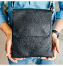 Чоловіча шкіряна сумка через плече Клапан