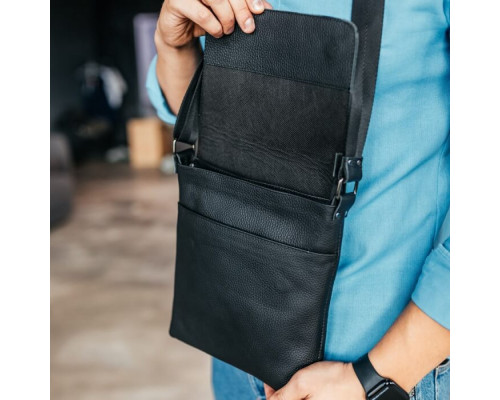 Чоловіча шкіряна сумка через плече Клапан