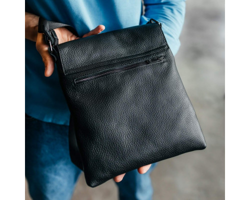 Чоловіча шкіряна сумка через плече Клапан