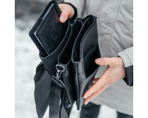 Чоловіча шкіряна сумка через плече Канзас