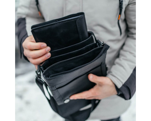 Чоловіча шкіряна сумка через плече Канзас