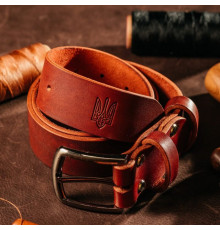 Чоловічий ремінь Florida коричневий тризуб