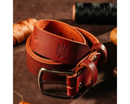 Чоловічий ремінь Florida коричневий тризуб