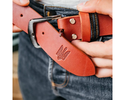 Чоловічий ремінь Florida коричневий тризуб