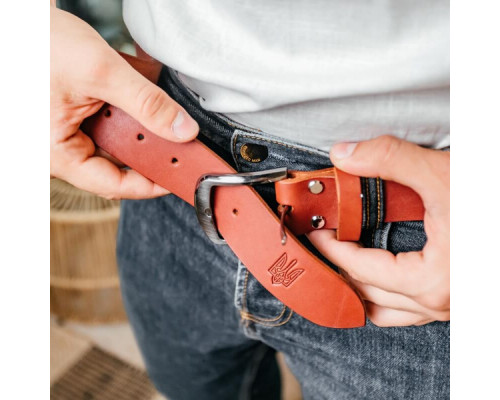 Чоловічий ремінь Florida коричневий тризуб