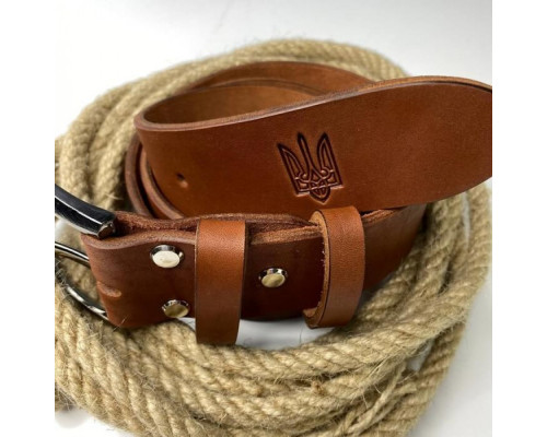 Чоловічий ремінь Florida коричневий тризуб