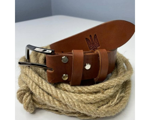 Чоловічий ремінь Florida коричневий тризуб