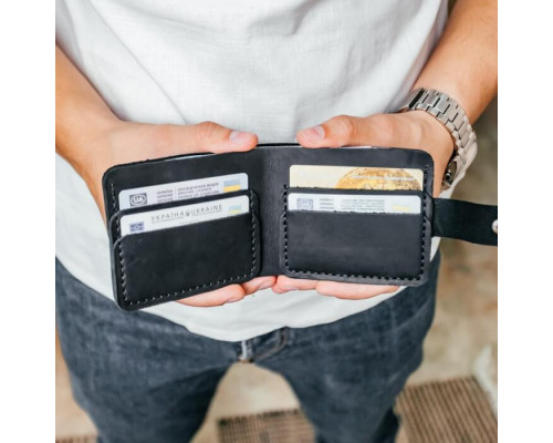 Чоловічий гаманець Біфолд чорний