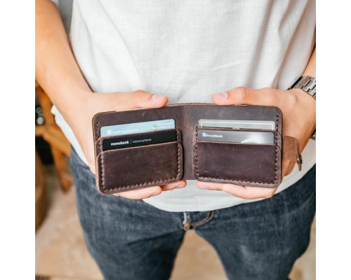 Чоловічий гаманець Біфолд коричневий