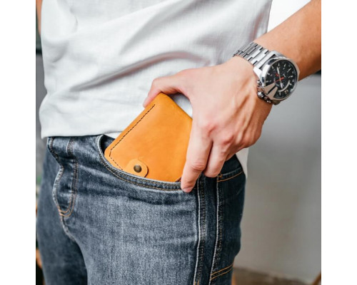 Чоловічий гаманець Біфолд рудий